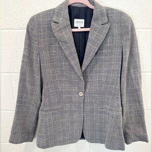 Armani Collezioni Glen Plaid Wool Linen Blazer Made in Italy